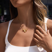 Ketting van titaniumstaal met strass, accessoire voor dames, ketting met enkele hanger, roestvrijstalen sieraden die niet vervagen