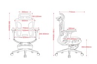 Chaise de bureau ergonomique avec appui-tête 4D, porte-manteau, repose-pieds coulissant entièrement en mesh et accoudoirs 4D en PU pour bureau à domicile