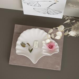 Deux pièces Ginkgo feuille plateau colle goutte résine outil de meulage bricolage plat stockage ornements gypse Silicone <span class=keywords><strong>moule</strong></span> - Product Image 3