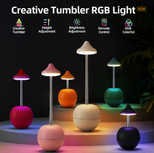 Green <b>Table</b> <b>Lamp</b> With Remote Control 9cm Base H19-31cm Indoor LED Light Plastic Cabinet <b>Wireless</b> Operation - Product Image 3