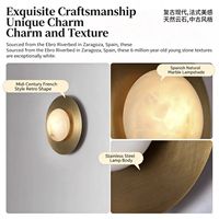 Lampe murale américaine de luxe simple en albâtre naturel espagnol pour chambre à coucher, lumière LED décorative, mur d'accentuation simple pour salon