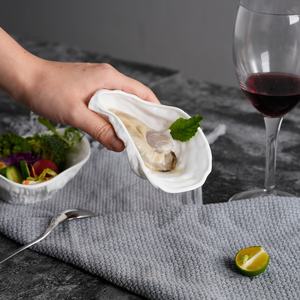 Vaisselle en céramique d'usine en vente en gros Vaisselle en <span class=keywords><strong>porcelaine</strong></span> de style nordique pour hôtel restaurant Plat blanc <span class=keywords><strong>Assiette</strong></span> à huîtres - Product Image 2