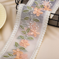 Accessoires vestimentaires et articles de décoration en tissu réseau brodé coloré