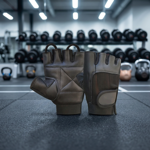Gants de musculation en cuir respirants à demi-doigts unisexes pour toutes les saisons, pour la musculation, l'entraînement en salle de sport, la musculation - Product Image 2
