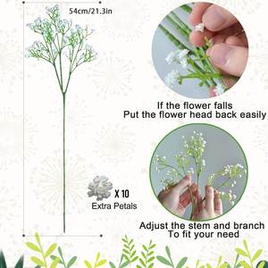 Bouquet de Gypsophile Blanc Artificiel pour Mariage, Noël, Fêtes, Maison, Jardin, Bureau - Fleurs d'Automne Fausses pour Décoration DIY - Product Image 5
