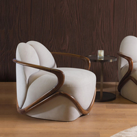 Fauteuil simple capitonné en velours et bois de frêne, super confortable, pour chambre, restaurant, appartement, salon