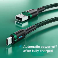 Câble de charge et de synchronisation USB intelligent à arrêt automatique 3A de 1,2 m avec indicateur LED pour vente en gros