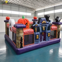 Château Gonflable Commercial Rose AURORA avec Double Toboggan, Maison de Rebond Macaron pour Location, Fêtes et Mariages, Garantie 1 An, 100-500KG