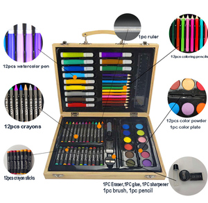 Biểu Tượng Tùy Chỉnh Bằng Gỗ Văn Phòng Phẩm Thiết Lập Cho Trẻ Em Bao Gồm Crayon Và Vẽ Thiết Lập Trong Một Hấp Dẫn Hộp Bằng Gỗ - Product Image 4