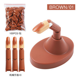 Ensemble de main d'entraînement pour la pose d'ongles pour débutants, doigt articulé mécanique prothétique avec base en plastique pour la formation - Product Image 6