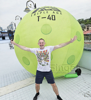 Ballon publicitaire géant gonflable pour le sport Pickelball Balloon Game with Lightsl for Pickelball Court Decoration