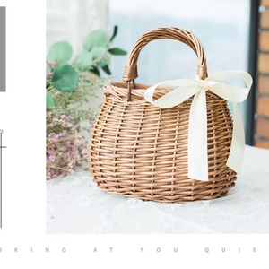 <b>Wicker</b> Tote Bag Solid Color Cotton Lining Women's Summer <b>Basket</b> Handbag - Product Image 4