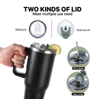 Tasse thermique isolée anti-déversement, tasse thermique Portable, en acier inoxydable, tasse à café de voyage, gobelet avec couvercle pour voiture, 40oz