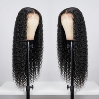 Perruques frontales en dentelle 13x6 et 13x4, cheveux humains brésiliens, ondulations profondes transparentes, bouclées effet mouillé, densité 250, 30-40 pouces, pour femmes
