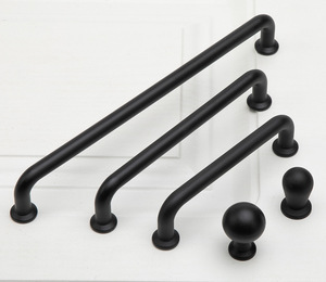Dosyalama ofis mobilyaları yuvarlak Modern çeker mat siyah dolap kolları mutfak dolapları kapı kolu çekmece Metal çinko - Product Image 3