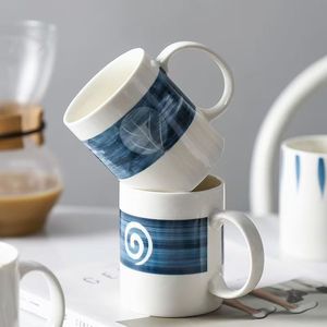 Factory Direct Premium Porcelain <b>Ceramic</b> <b>Mug</b> Japanese Design Blue Wave Shape Navy Blue BSCI Certified Microwave Business Gifts - Product Image 3