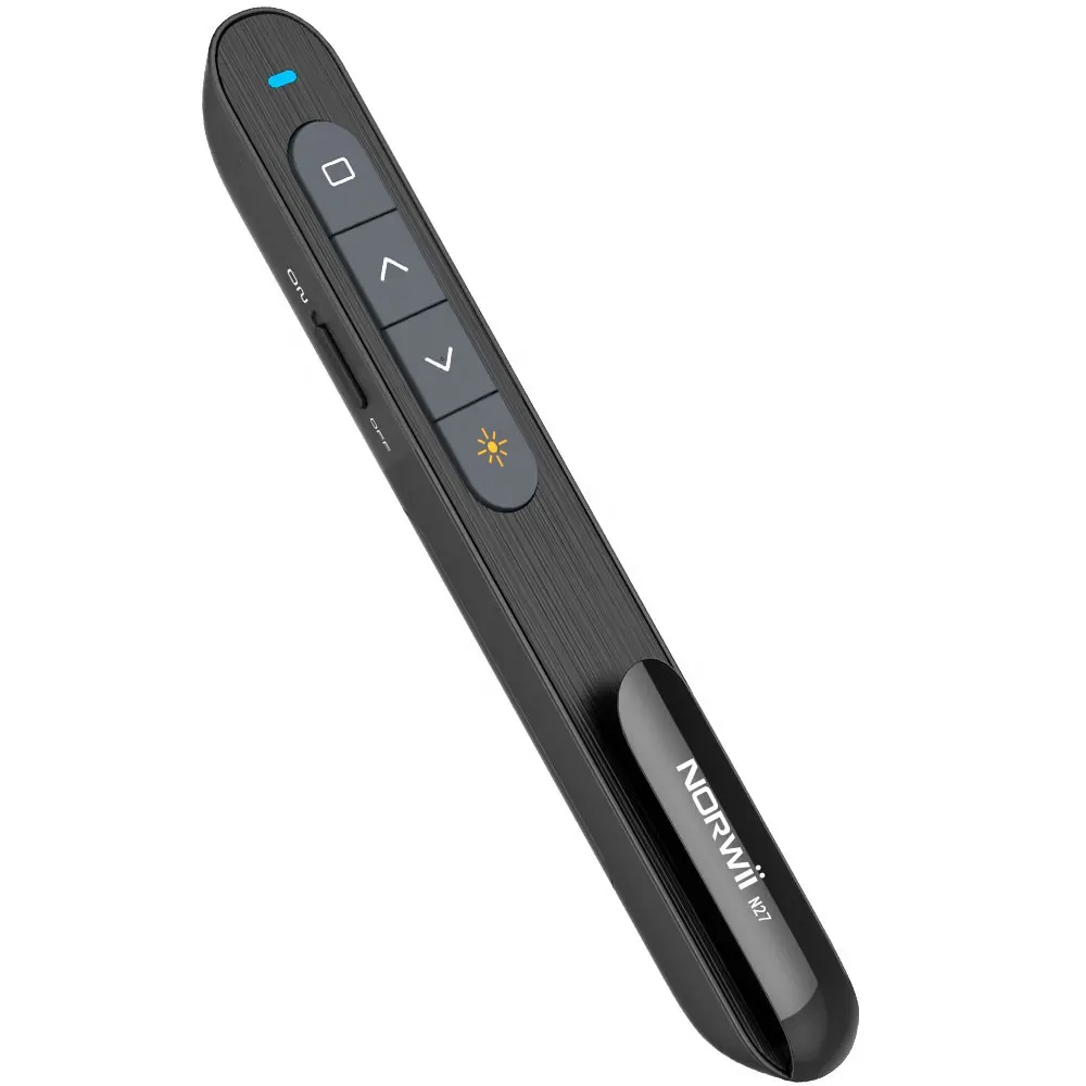 N27 Wireless Presenter עם לייזר מצביע אדום, USB לייזר מצביע מצגת Clicker עבור Powerpoint (שחור או לבן)