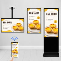 Afficheur publicitaire LCD sur pied de 43 pouces, signalisation numérique intérieure avec affichage d'animations de texte et de graphiques, garantie de 1 à 3 ans