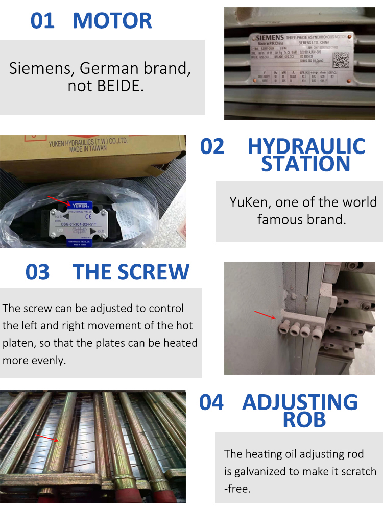 500 Ton Hydraulic Pressing Wood Hot Platen Hot Press Machine For Plywood