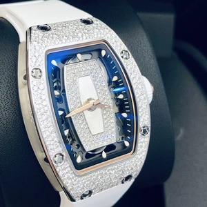 Montre mécanique de luxe haut de gamme 0701 sertie de diamants, cadran évidé, motif ciel étoilé, pour banquets et soirées féminines - Product Image 3