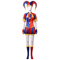 Costume de scène transfrontalier pour cosplay de clown Pomni, inspiré du Cirque Numérique Incroyable, pour Halloween