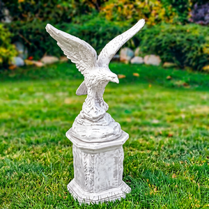 Statue d'Aigle en Pierre pour Jardin, Décoration Traditionnelle d'Extérieur pour Pelouse et Cour avec Garantie à Vie - Product Image 1