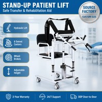 Chaise de transfert pour patient réglable hydrauliquement, chaise manuelle pour déplacer les patients handicapés