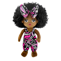 Poupée africaine en tissu à habiller, mignonne, en peluche douce, pour bébé, noire
