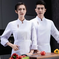 Veste de chef personnalisée pour hôtel, restaurant, café, bar, noire, unisexe, en polyester/coton tissé, uniforme de chef