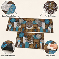 Custom Diatom Mud Kitchen Runner Rug Patchwork Floral Printed Non Slip Anti Fatigue Washable Easy Clean Floor Mat Home Decor
