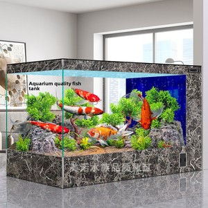 Acuario de cristal ultra transparente para interiores, modelo 2025, con filtro lateral, sin necesidad de agua, para sala de estar, ideal para peces Koi. - Product Image 4