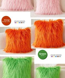 Fundas decorativas para el hogar de piel de oveja, cómodo cojín de piel sintética mongol, cojines esponjosos y almohadas para sillas de sofá - Product Image 6