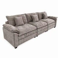 Modernes 3-Sitzer-Sofa mit Liegefunktion, Tiefen Sitzpolstern, Weich Gepolstertes Sofa und Mehrere Kissen für den Wohnbereich