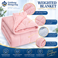 Couverture lestée douce et chaude rose taille Queen en flanelle et velours cristal, pratique et très demandée