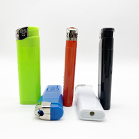 Briquet électronique populaire en gros, briquet en plastique, couleur unie, briquet au butane réutilisable