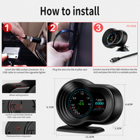 HUD F9 OBD2 para Automóvil, Pantalla de Visualización Frontal, Velocímetro Digital, Proyector de Temperatura del Aceite