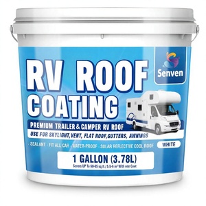 Scellant et revêtement de toit en silicone blanc pour <span class=keywords><strong>camping</strong></span>-<span class=keywords><strong>car</strong></span>, 1 gallon, imperméable, réfléchissant solaire, réparation des fuites pour remorques, <span class=keywords><strong>camping</strong></span>-cars, motorhomes - Product Image 1