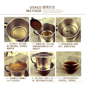 Long Cam Stainless Steel Coffee Dripper Vietnamese Style Pour Over Filter Home Use - Product Image 4