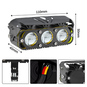 ไฟสปอร์ตไลท์มอเตอร์ไซค์ QIDEWIN แบบสามเลนส์ 30W  วัสดุอลูมิเนียมอัลลอยด์ พร้อมเลนส์โปรเจคเตอร์ สำหรับยานยนต์ไฟฟ้า - Product Image 2