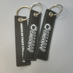 Biểu Tượng Tùy Chỉnh Đôi Bên Mô Hình Túi Phụ Kiện Dệt Máy Bay Phản Lực Móc Khóa Với Kim Loại Keyring Thêu Người Giữ Chìa Khóa - Product Image 2