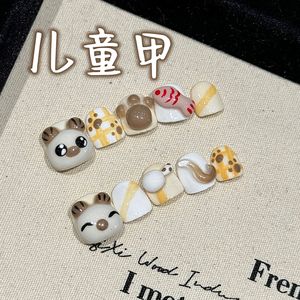 <span class=keywords><strong>Uñas</strong></span> Postizas Infantiles TSZS con Dibujos Animados <span class=keywords><strong>de</strong></span> Manzana, Cereza y Naranja, <span class=keywords><strong>Uñas</strong></span> Postizas Cortas Coloridas y Lindas con Diseño <span class=keywords><strong>de</strong></span> Gato y <span class=keywords><strong>Panda</strong></span> para Niños - Product Image 3