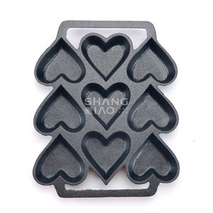 9 Mallen Gietijzeren Hartvormige Eipan Gesmolten Glazen Hartvormen Hartvormige Cakevormen - Product Image 6