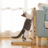 Griffoir vertical moderne en forme de L pour chat avec lit confortable, combo 2 niveaux, durable, anti-poussière, planche à gratter, jouet pour chat, emballé en carton