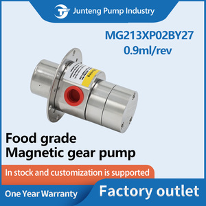 Pompe à engrenages magnétique entièrement étanche, moteur CC sans balais, résistante aux acides et aux alcalis, conception sans fuite, pour l'industrie alimentaire et des boissons, basse pression - Product Image 2