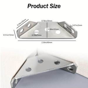 Support d'angle en acier inoxydable Hanweisong, 90 degrés, support de renforcement d'angle droit pour meuble et mur - Product Image 4
