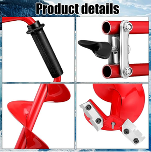 7 Polegadas Lâmina Mão <span class=keywords><strong>Auger</strong></span> Ajustável Manual Pesca <span class=keywords><strong>Ice</strong></span> <span class=keywords><strong>Auger</strong></span> com lâminas planas duplas China Wholesale Factory - Product Image 4