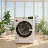 Lavadora de carga frontal de 10,5 kg de gran capacidad para uso doméstico, tambor blanco gris, precio bajo promocional eléctrico