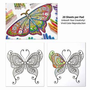 Libro para Colorear de Mariposas Creativo para Niños y Adultos, Diseño Espiral en Papel A4 para Aliviar el Estrés - Product Image 3