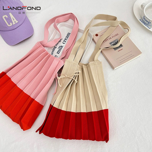 Landfond Solid Color Niche Design Macaron Solid Color Pleated One-<strong>shoulder</strong> Diagonal <strong>Bag</strong> Female Mini Trend <strong>Mobile</strong> <strong>Phone</strong> <strong>Bags</strong> - Product Image 5