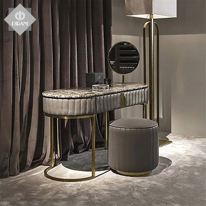 Armoire de luxe ovale en acier inoxydable, <span class=keywords><strong>2</strong></span> <span class=keywords><strong>tiroirs</strong></span>, 1 pièce, <span class=keywords><strong>commode</strong></span> contemporain, haut en marbre blanc brillant - Product Image 4